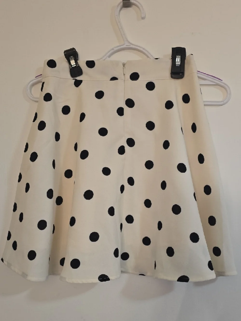 Forever 21 Cream Skater Skirt with Black Polka Dots - Picture 5 of 6